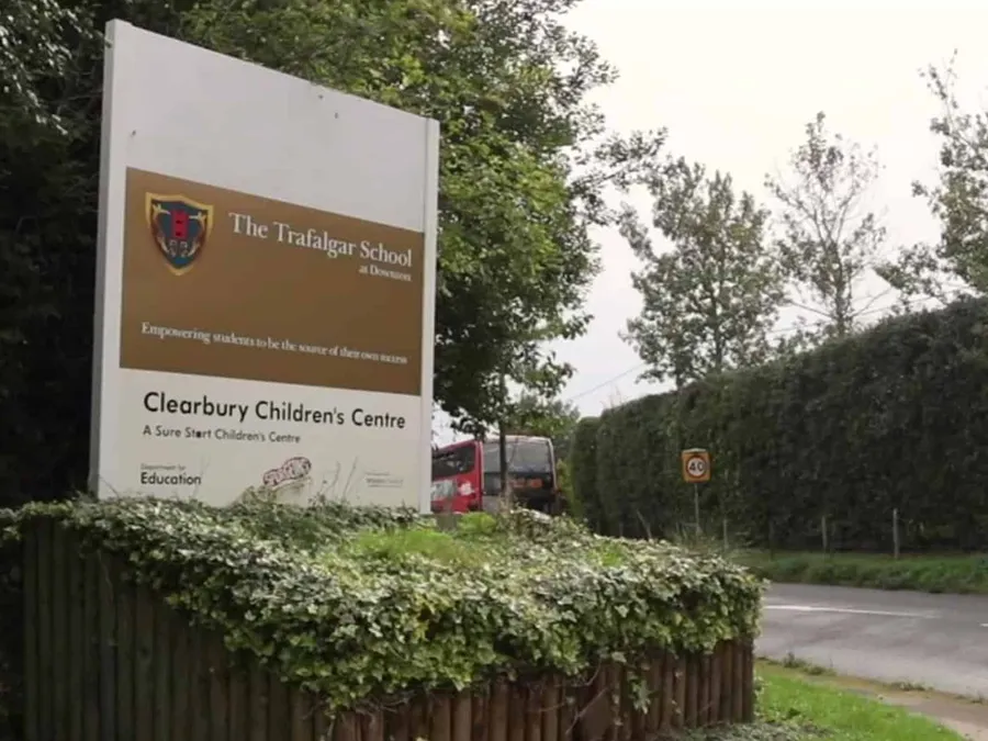 The entrance to Trafalgar School at Downton